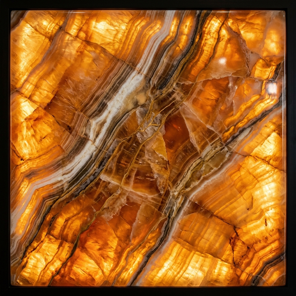 Backlit Onyx Slab Curated by AION